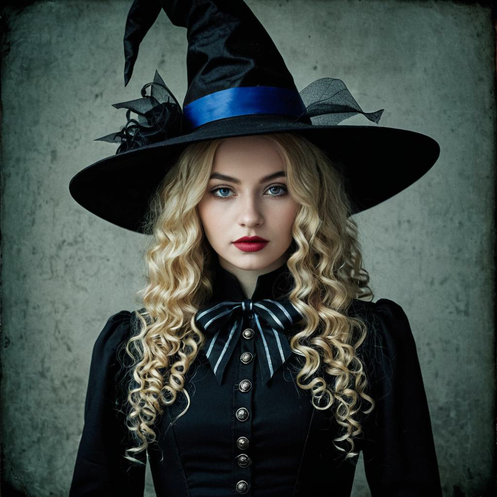 Victorian Gothic Woman in Witch Hat