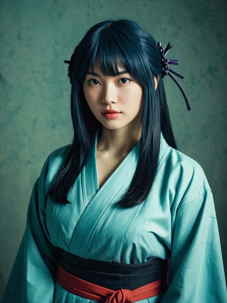 Realistic Kurenai Yuuhi Cosplay Woman in Traditional Japanese Costume