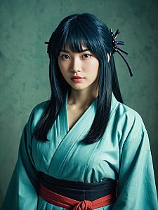 Realistic Kurenai Yuuhi Cosplay Woman in Traditional Japanese Costume