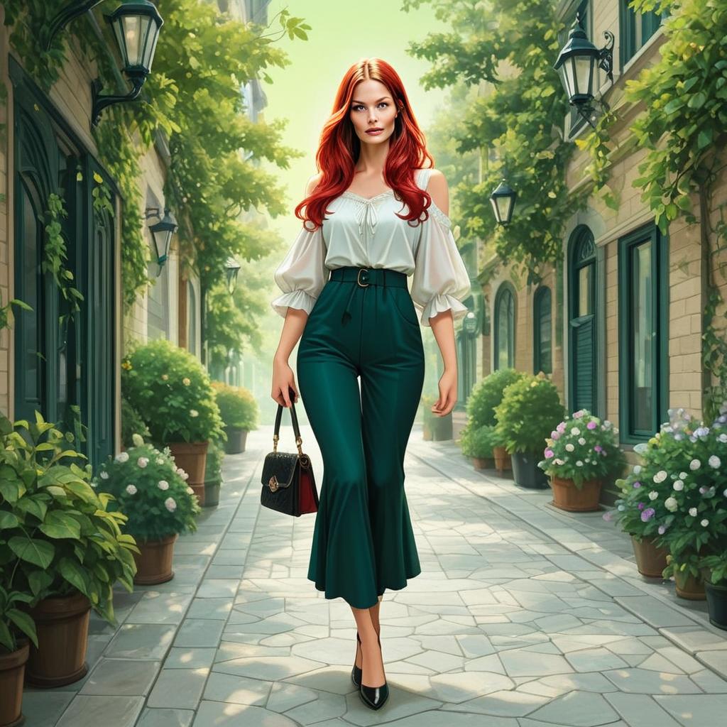 Stylish Woman in European Street