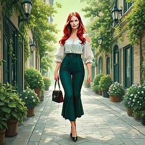Stylish Woman in European Street