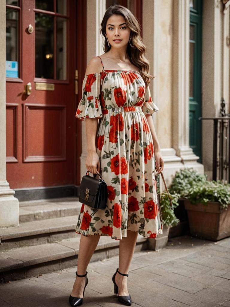 Elegant Woman in Floral Dress