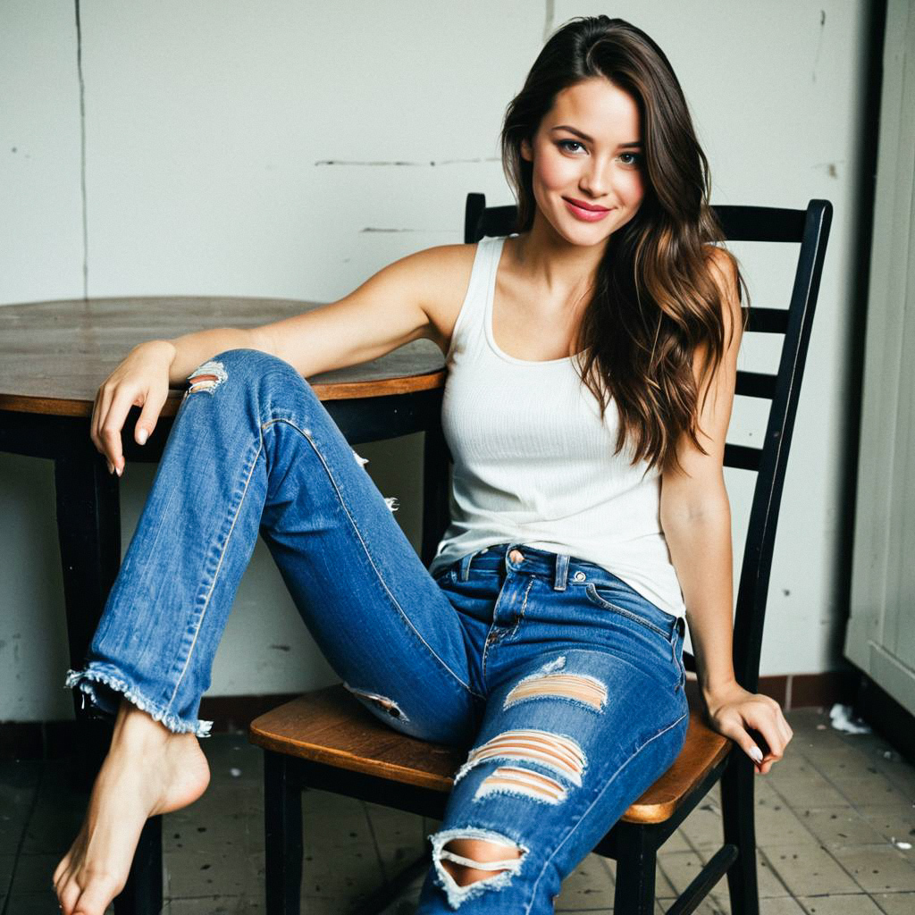 Young Woman in Casual Outfit
