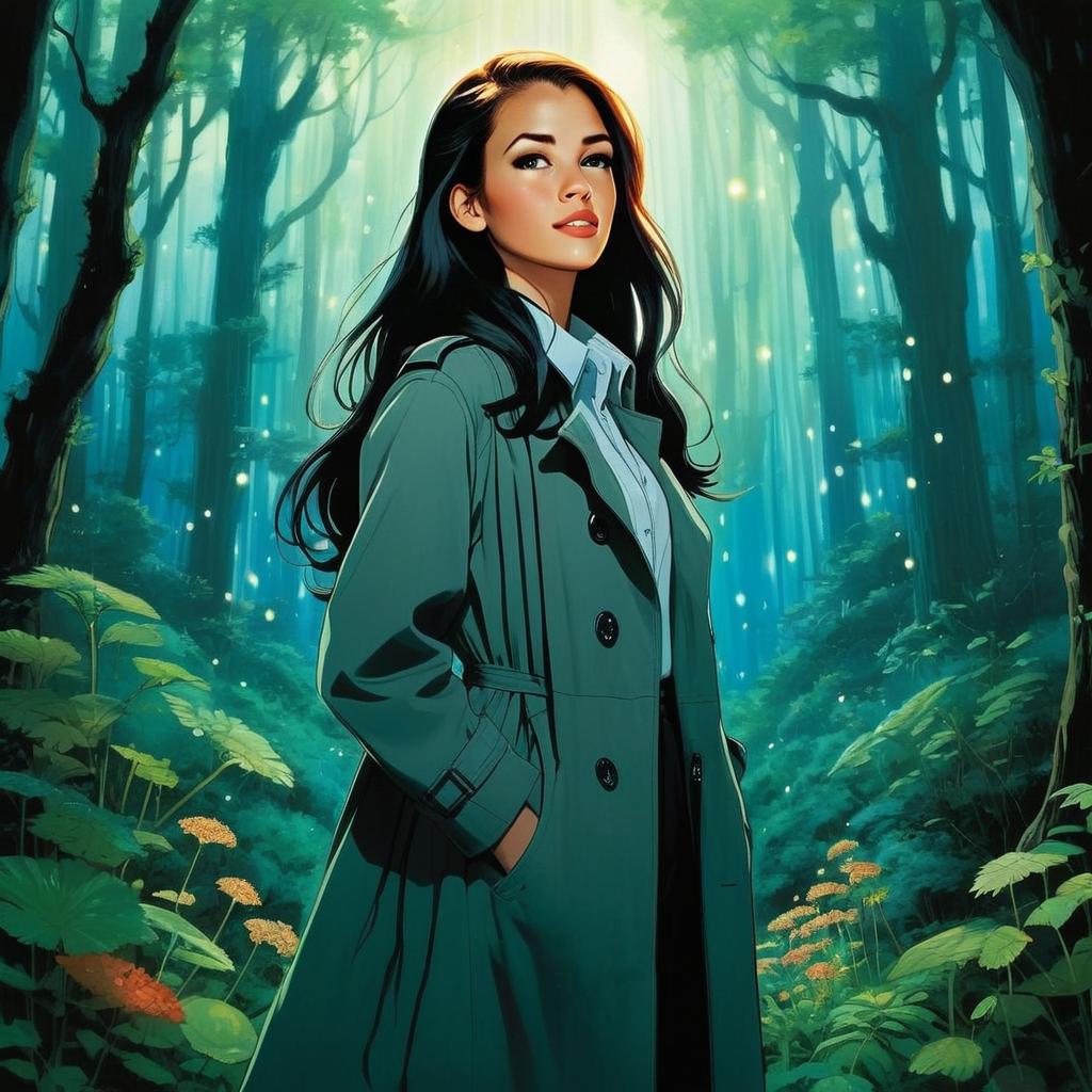 Confident Woman in Mystical Forest