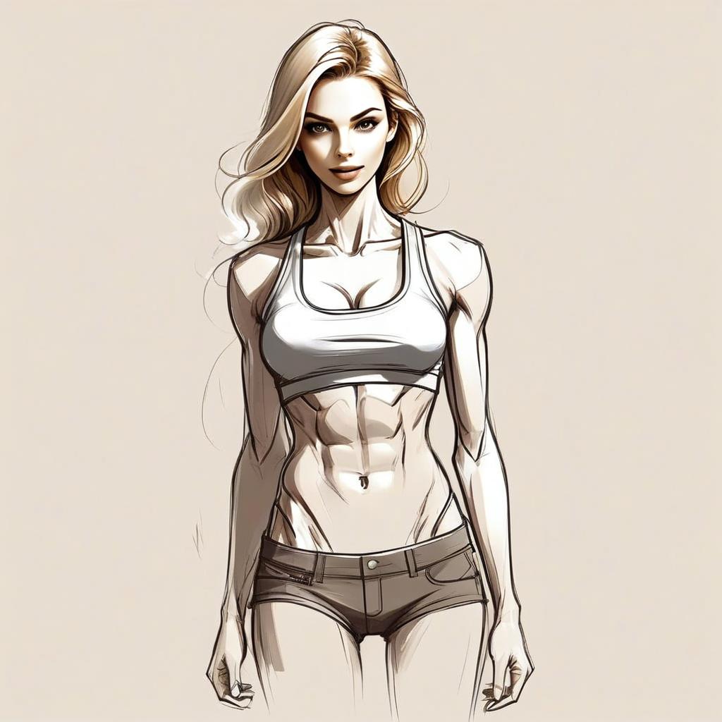 Confident Athletic Woman in Sportswear Confident Athletic Woman in Sportswear