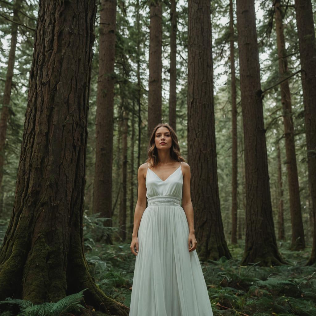 Serene Woman in Lush Forest