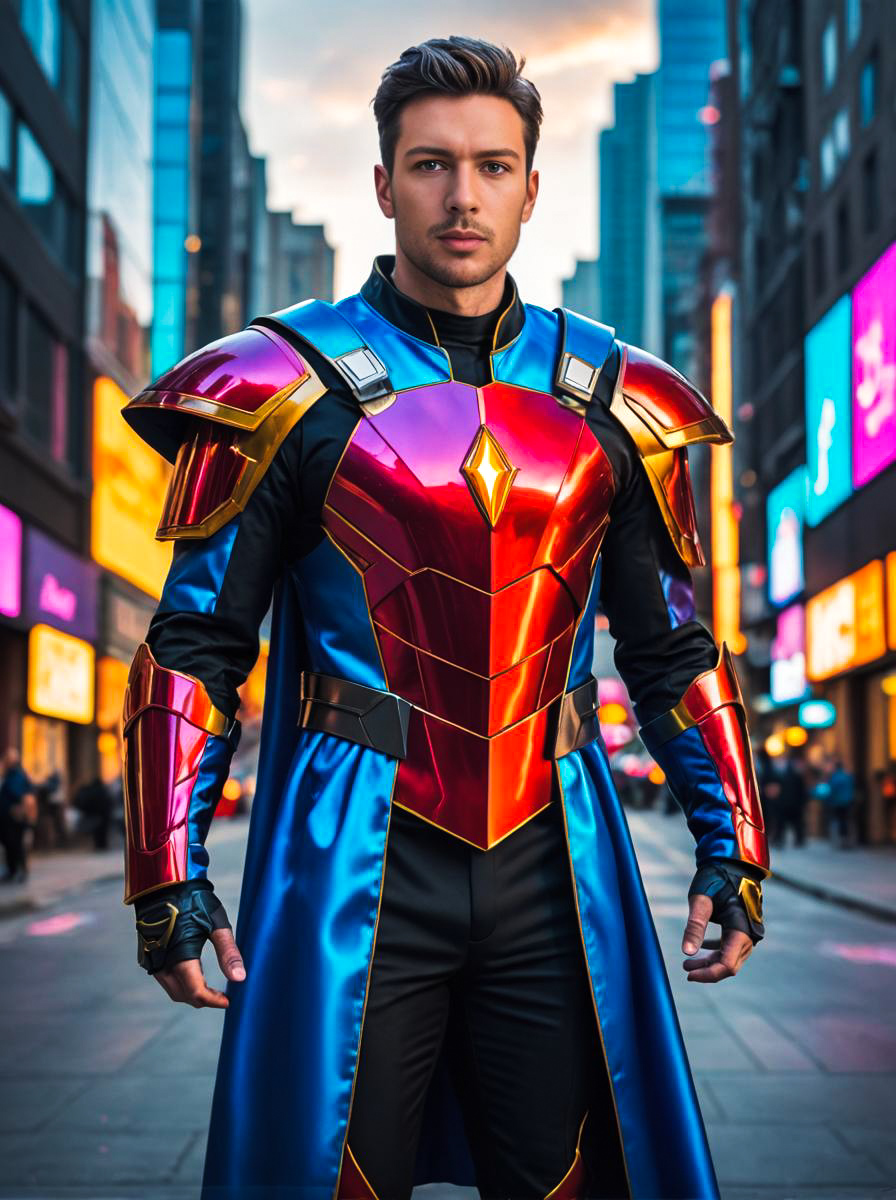 Man in Vibrant Bishop Costume