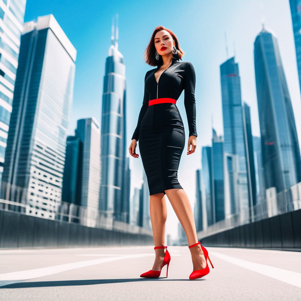 Confident Woman in Modern Urban Street