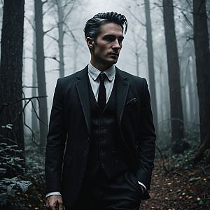 Mysterious Man in Forest