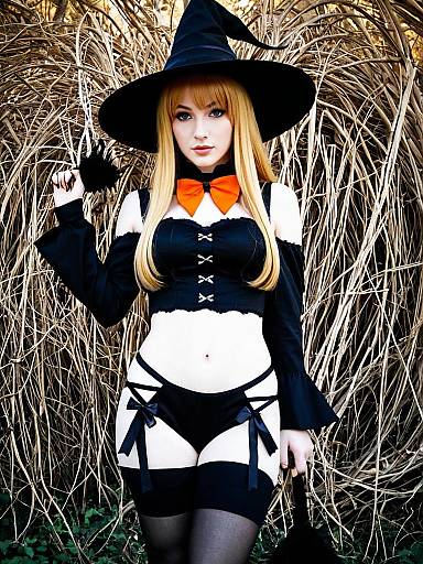 Abigail Williams Modern Witch Costume with Orange Bow Tie