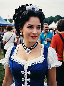 Woman in Miss Elizabeth Costume Candid Cosplay Portrait at Festival