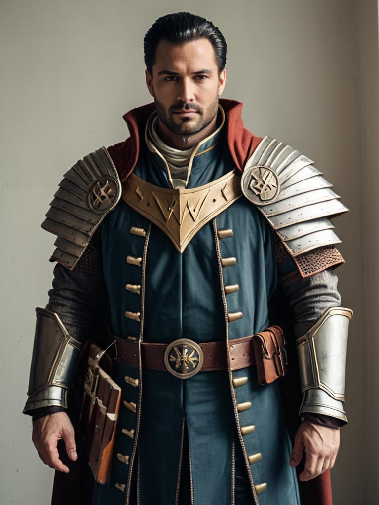 Realistic Walhart Cosplay Costume Worn by Man with Detailed Armor