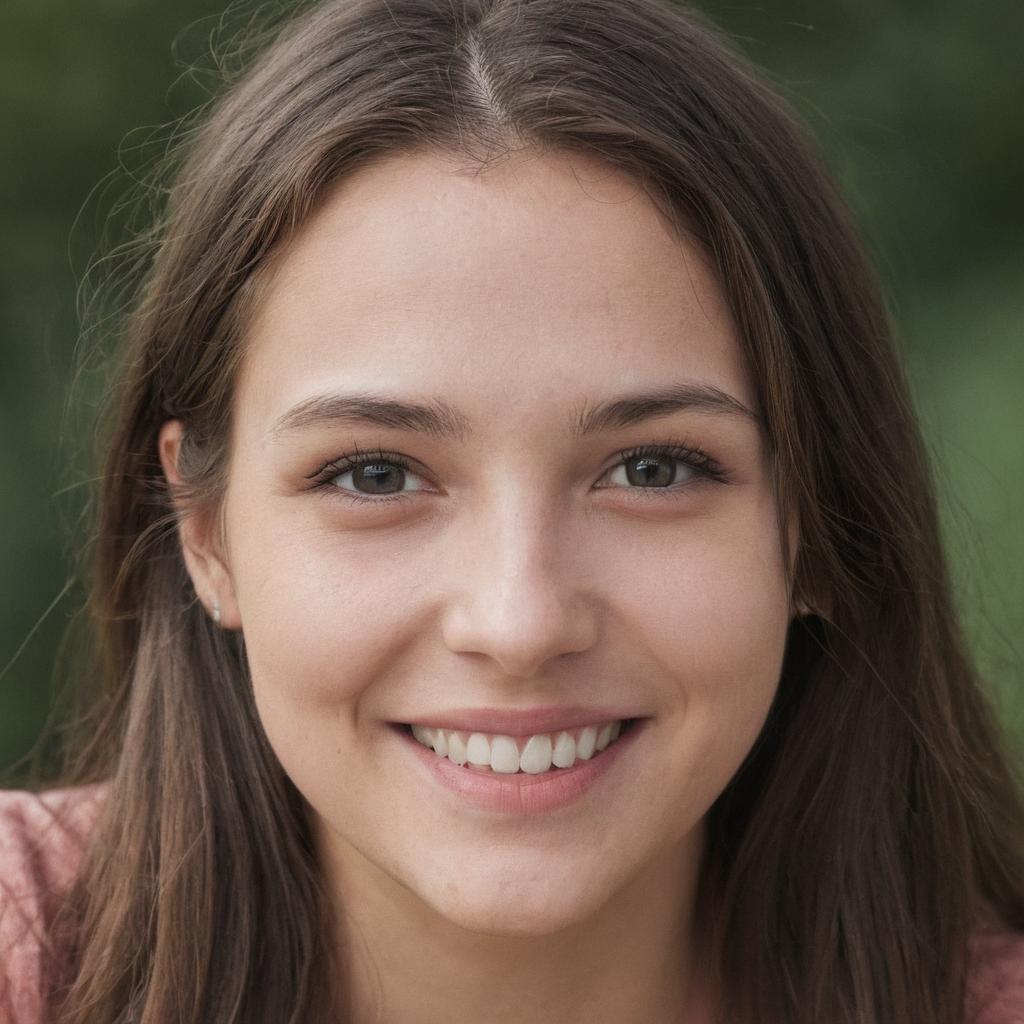 Young Woman Smiling in Serene Outdoor Portrait