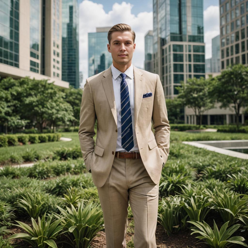 Confident Man in Stylish Urban Setting