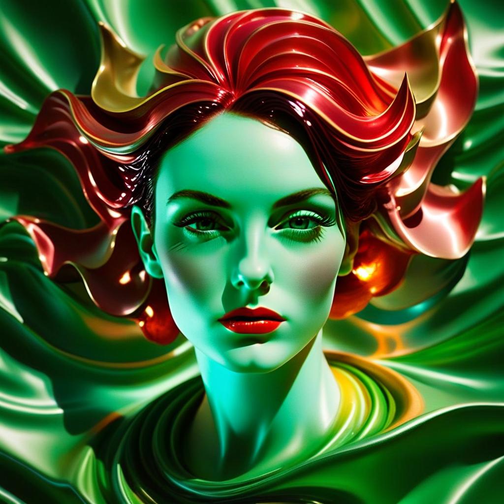Futuristic Woman with Glossy Red Hair Futuristic Woman with Glossy Red Hair