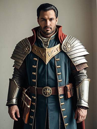 Realistic Walhart Cosplay Costume Worn by Man with Detailed Armor