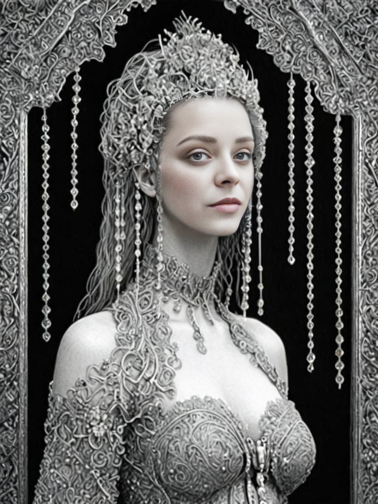 Regal Woman in Silver Jewelry - Fantasy Art