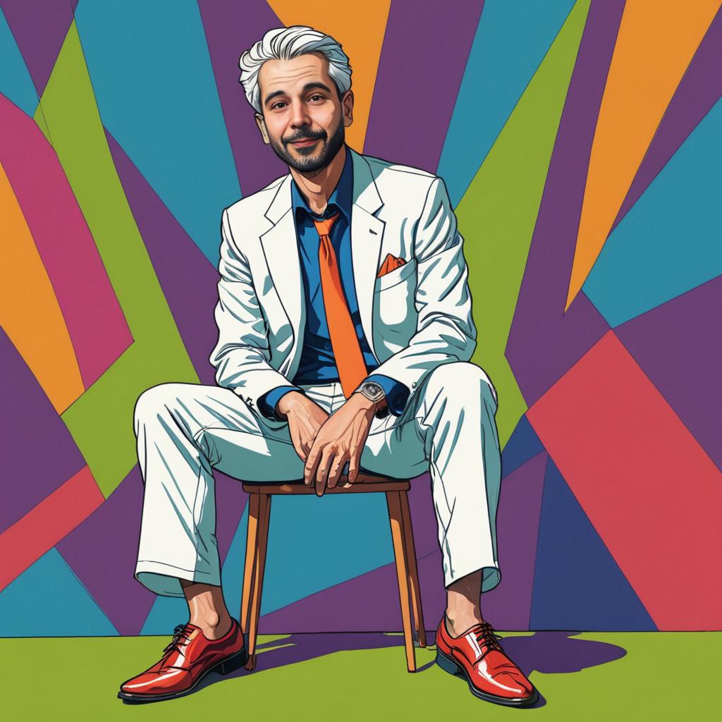 Colorful Pop Art Portrait of a Stylish Man