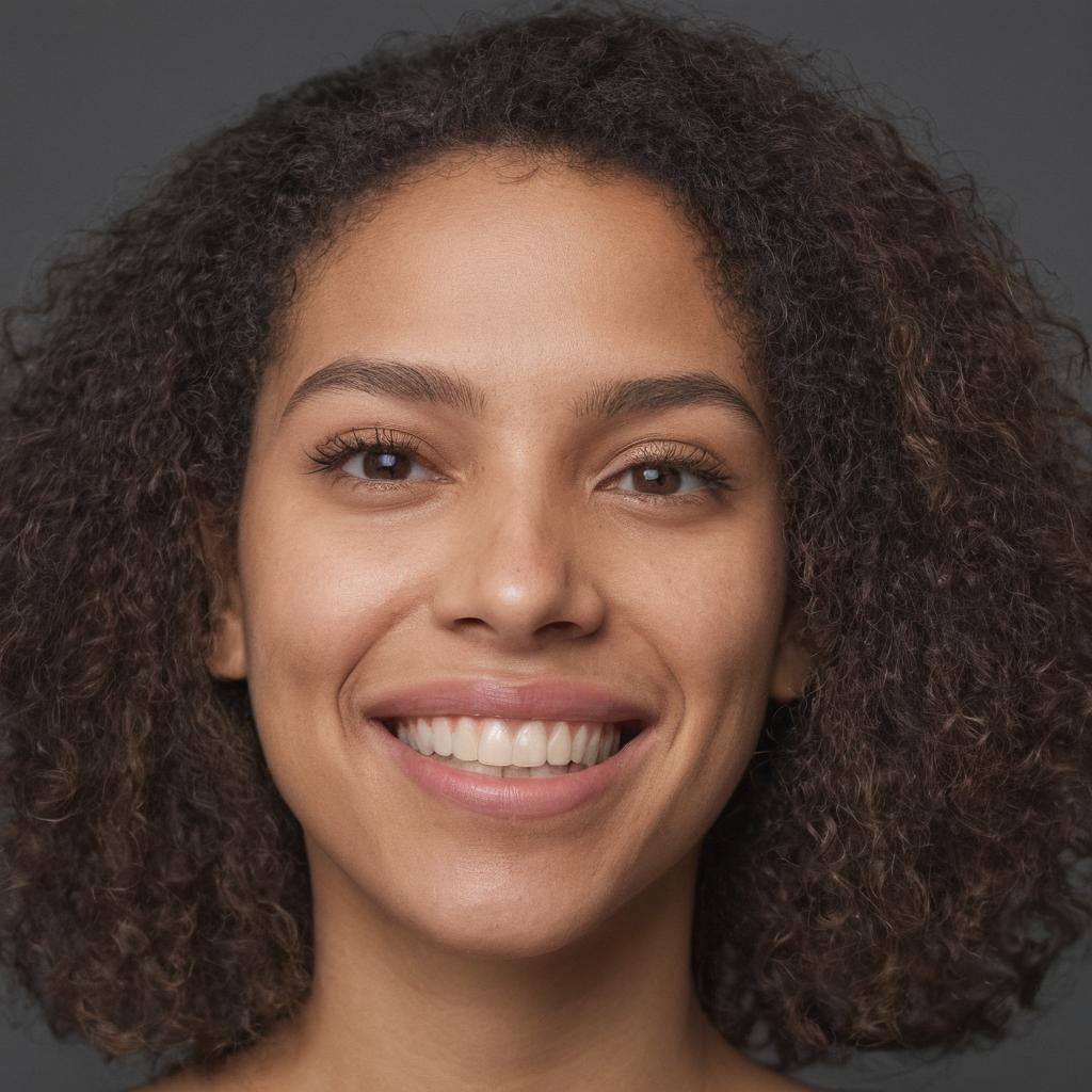 Smiling Woman with Curly Hair