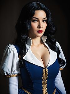 Sexy Cosplay Woman in Irene Belserion Costume with Realistic Detail
