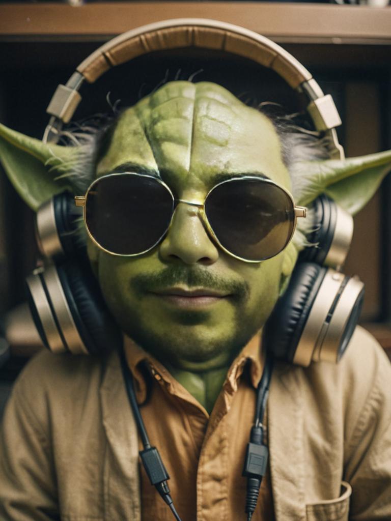 Yoda in Sunglasses Taking a Selfie