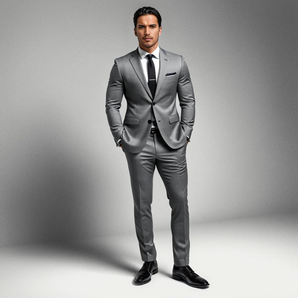 Stylish Man in Tailored Gray Suit