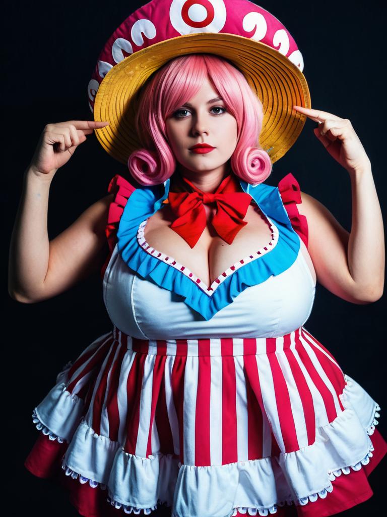 Sexy Woman Cosplaying Charlotte Linlin Big Mom Character Costume