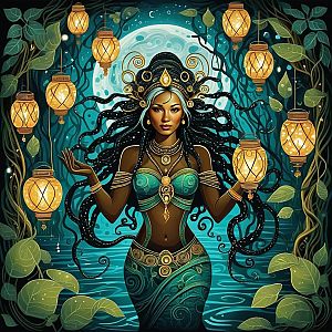 Mystical Woman in Enchanted Forest
