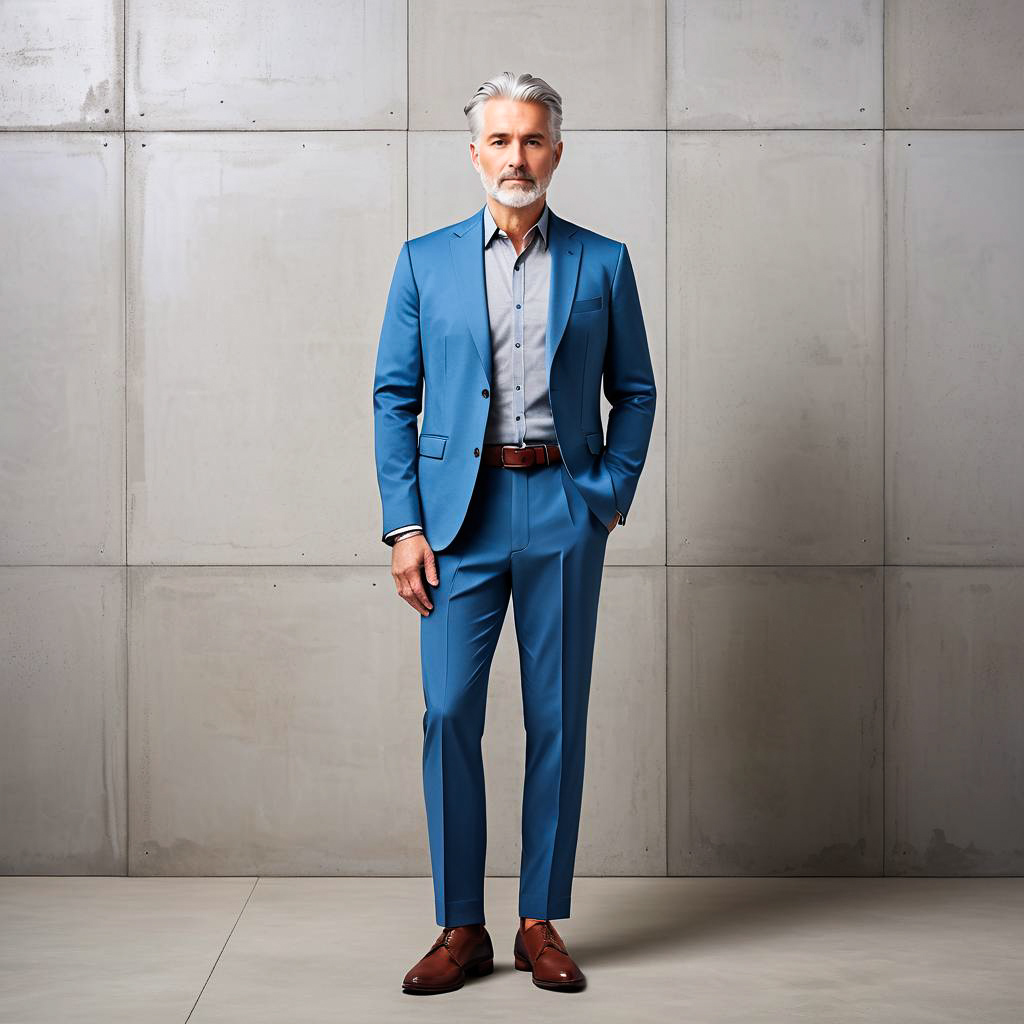 Elegant man in tailored blue suit