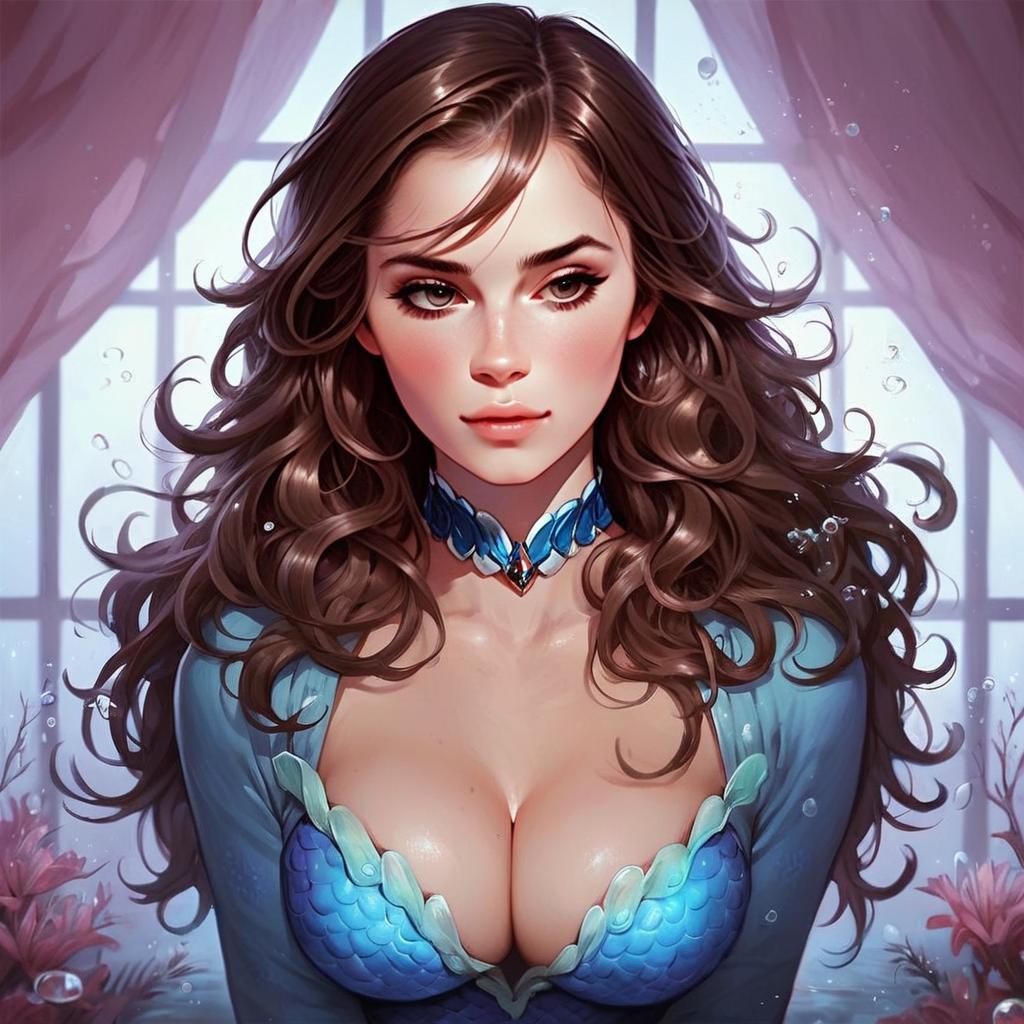 Young Woman in Mermaid Outfit