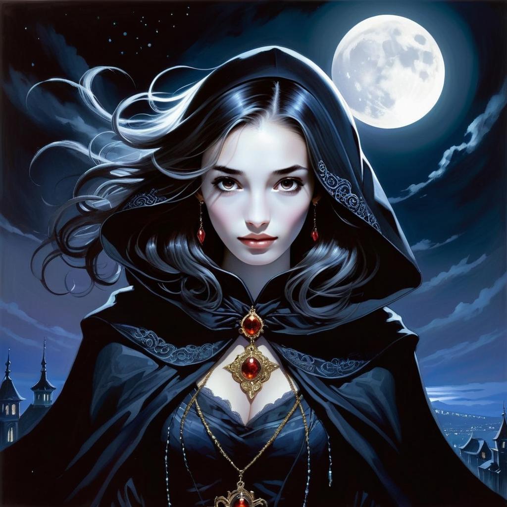 Mysterious Woman Under Full Moon Mysterious Woman Under Full Moon