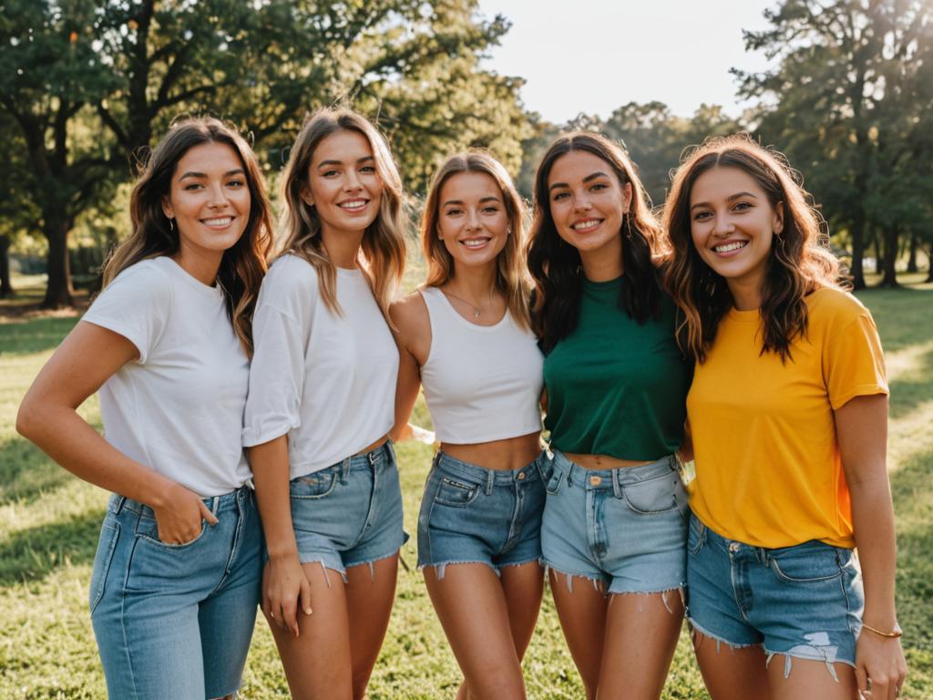 Five Happy Women Outdoors