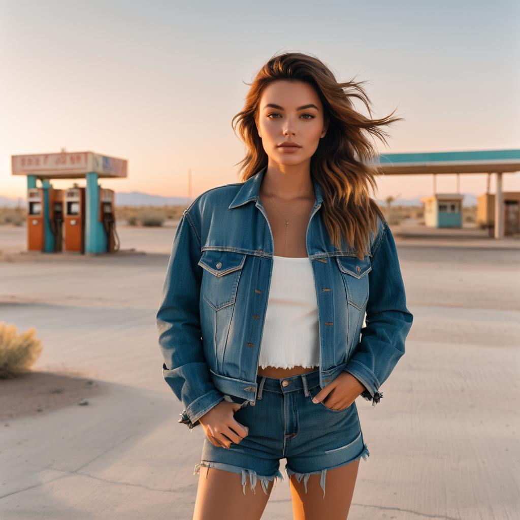 Confident Woman in Desert Landscape