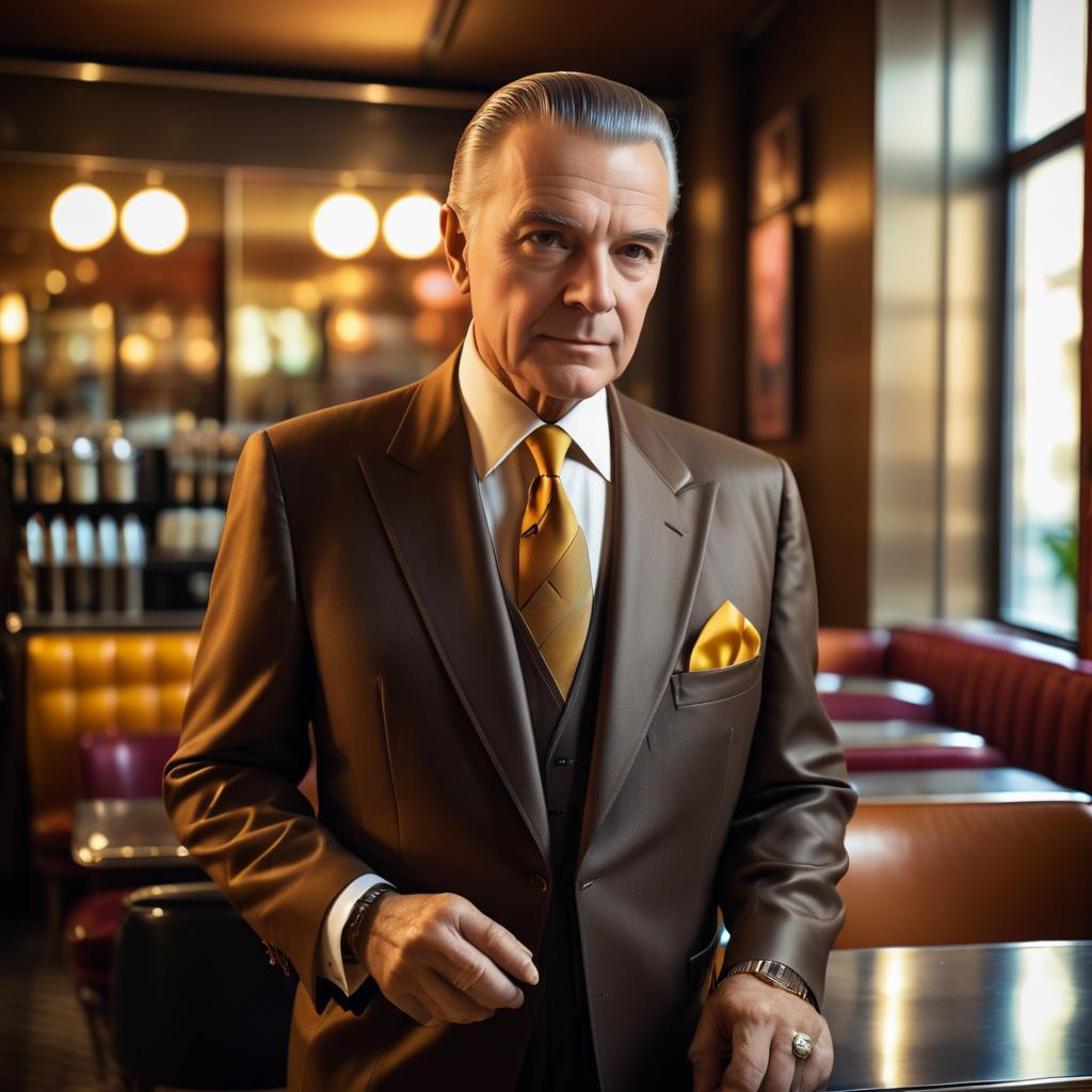 Confident Man in Stylish Café