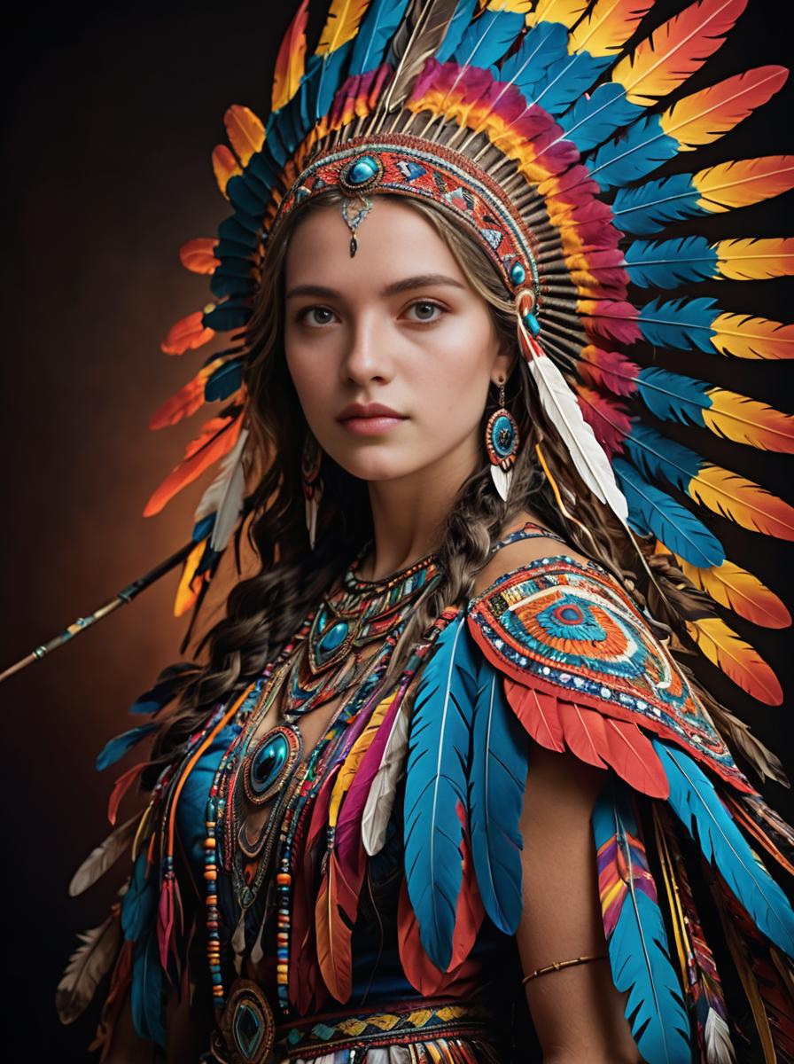 Vibrant Tribal Portrait of a Woman