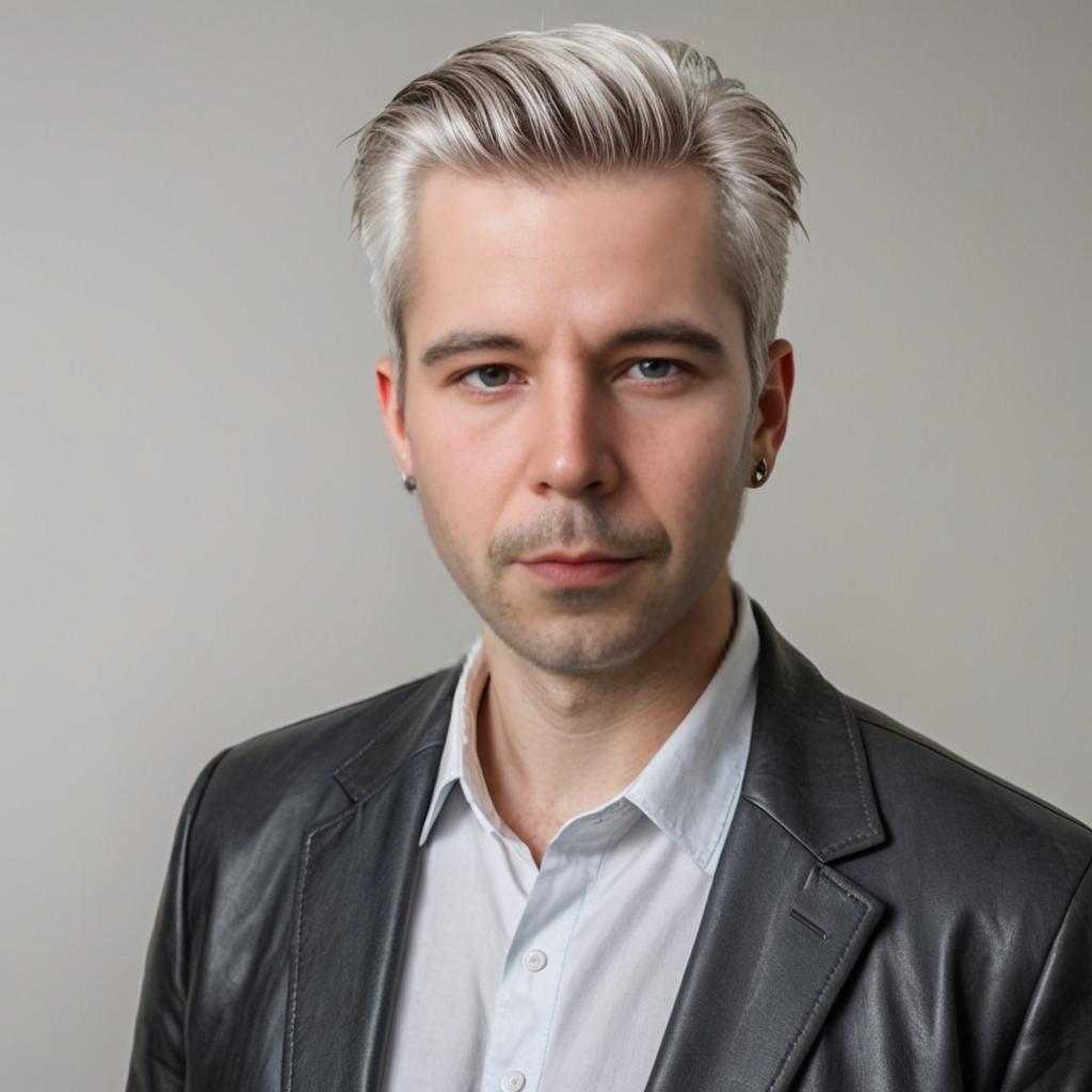 Portrait of a Man with Silver Hair and Piercing Gaze