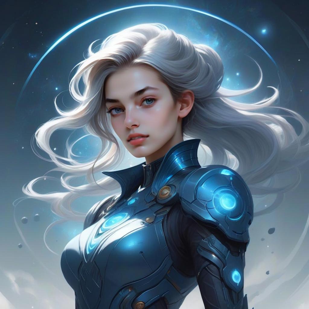 Futuristic Digital Portrait of Confident Woman