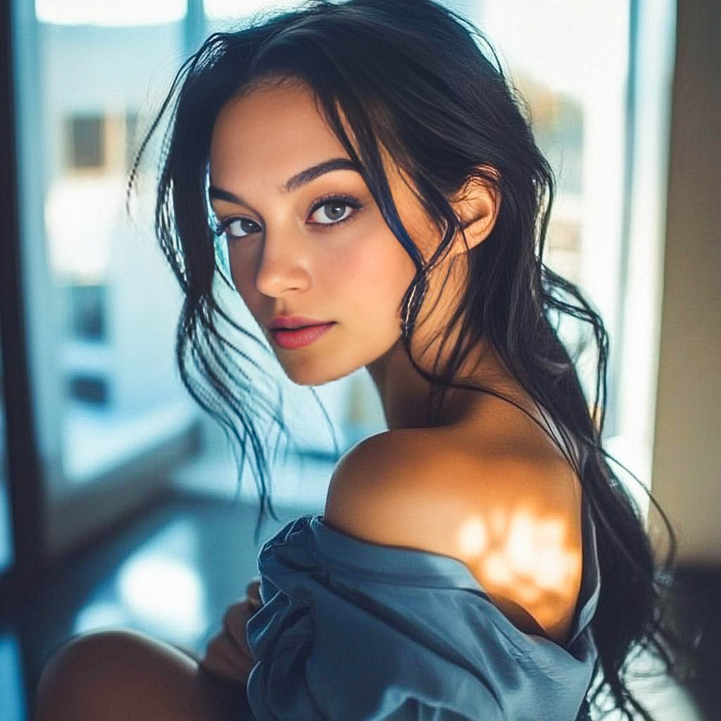 Thoughtful Woman with Dark Hair Thoughtful Woman with Dark Hair