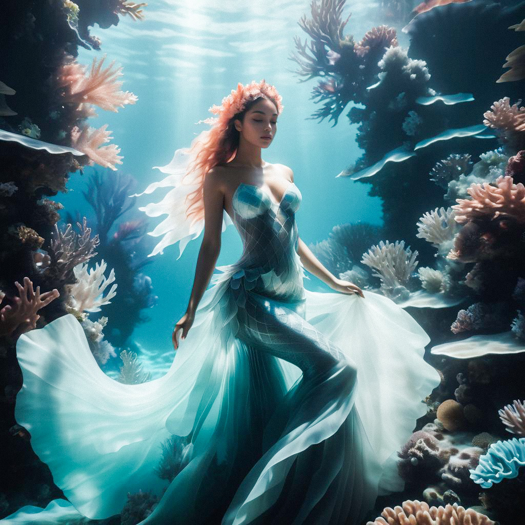 Enchanting Underwater Mermaid Scene