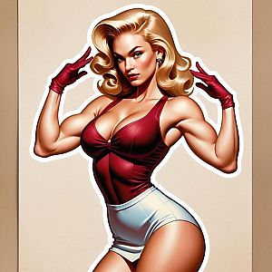 Confident Woman in Vintage Waves
