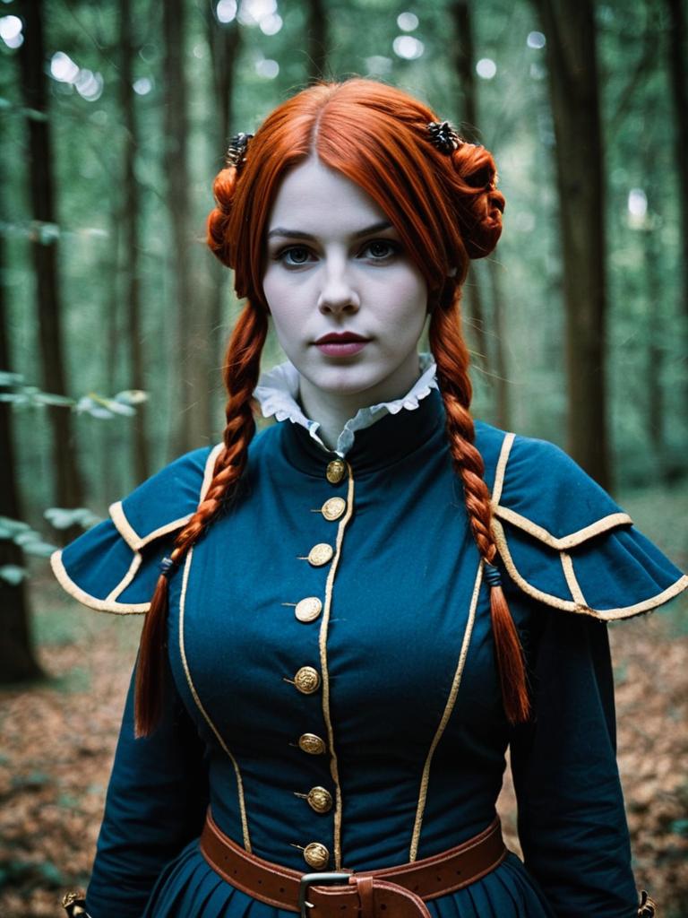 Realistic Murrue Ramius Cosplay Woman in Blue Military Costume