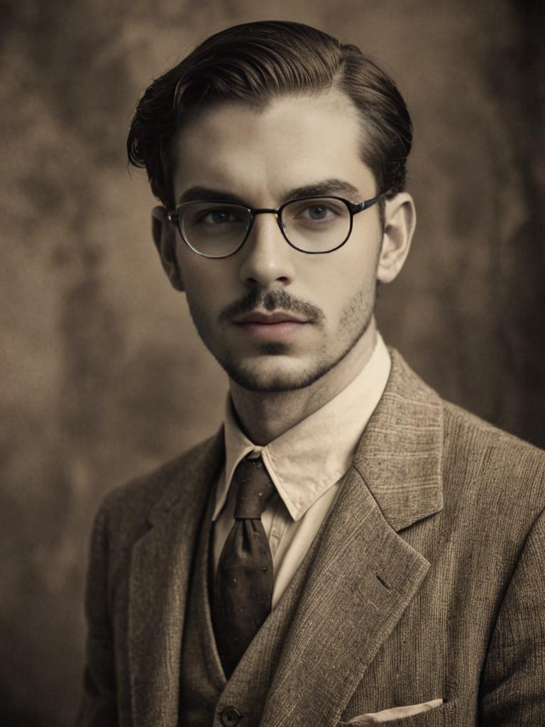 Stylish Man in Vintage Tweed Suit