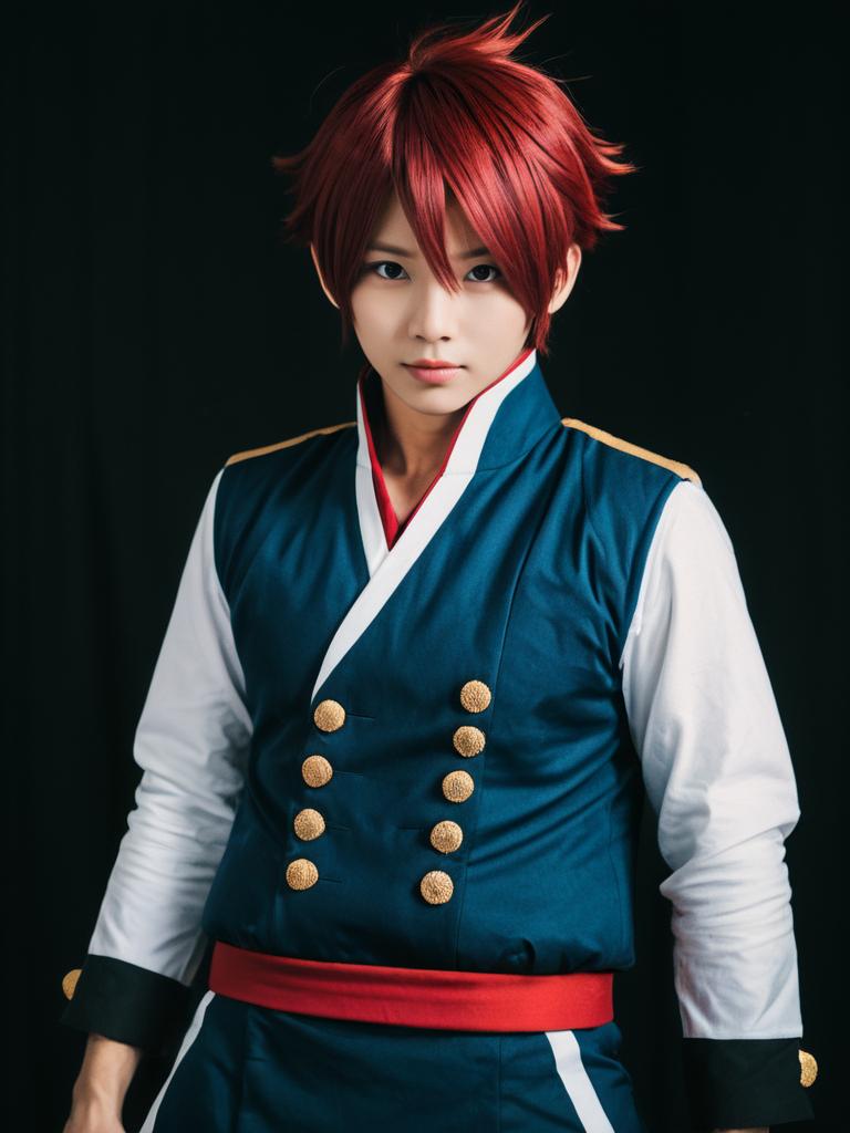 Man in Aruma Todoroki Cosplay Costume Realistic Photo
