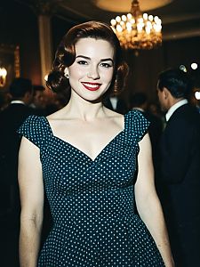 Woman in Retro 1950s Party Dress at Themed Event