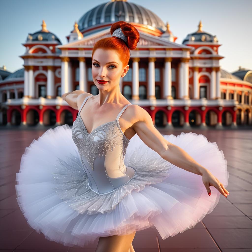 Elegant Ballerina in White Tutu