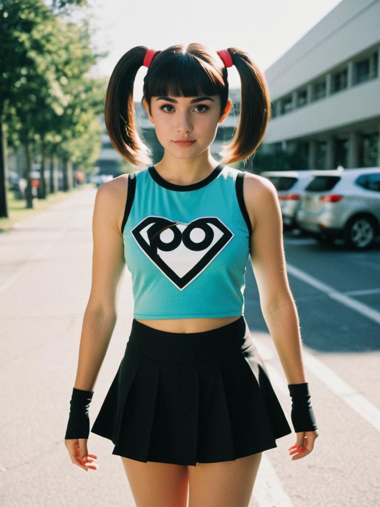 Confident Young Woman in Stylish Outfit Outdoors