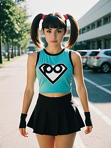 Confident Young Woman in Stylish Outfit Outdoors