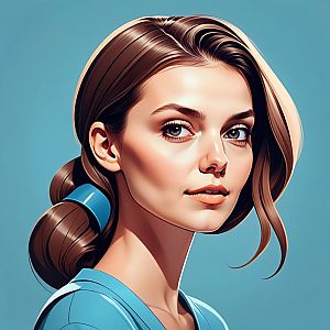 Young Woman Portrait with Blue Hairband