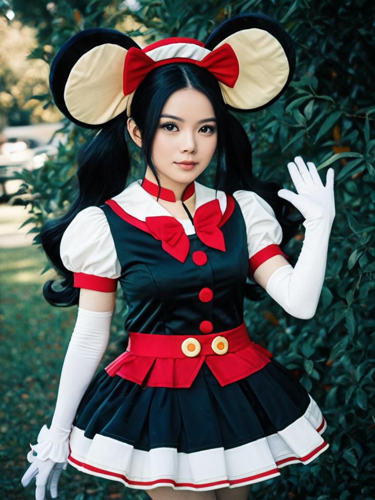 Sexy Cosplay Woman Wearing Charmy Pappitson Costume with Mouse Ears