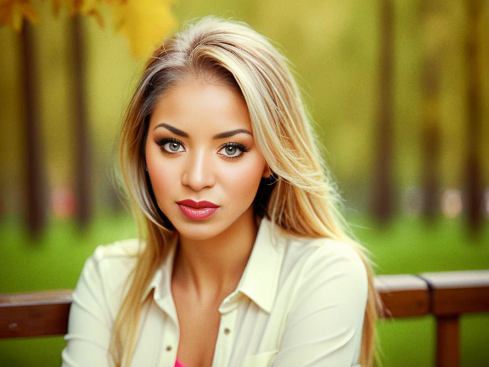 Elegant Woman Portrait in Autumn Colors